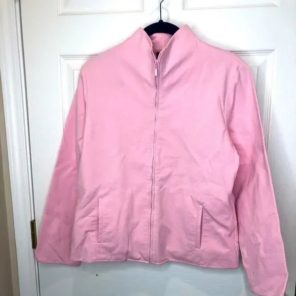 Eileen Fisher pink zip front jacket with pockets size medium - Picture 1 of 13